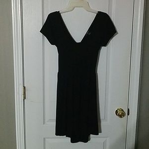 Forever 21 Cross Back Black Skater Dress - Size L